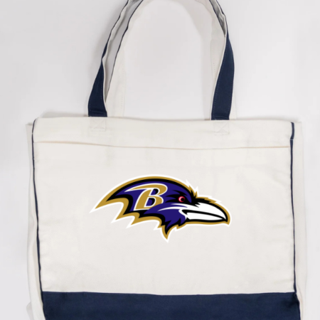 Baltimore Ravens Logo Trimmed Tote Bag
