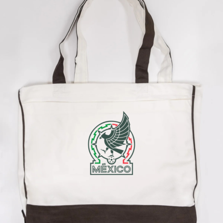 Mexico National Football Team Logo Trimmed Tote Bag