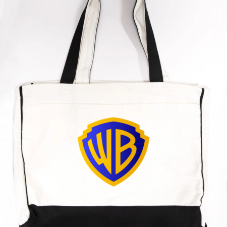 Warner Bros WB Logo Trimmed Tote Bag