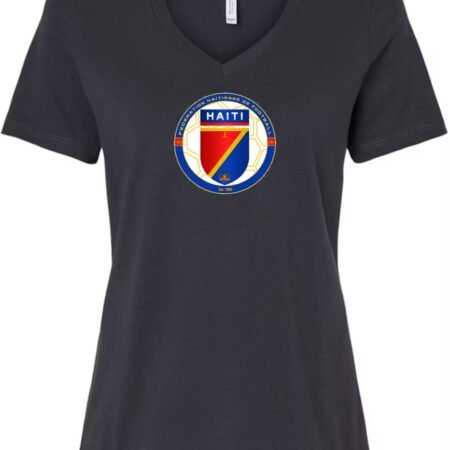 Haitian National Football Team Inspired Crest Women’s V-Neck Tee
