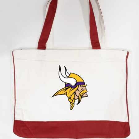Minnesota Vikings Logo Trimmed Tote Bag