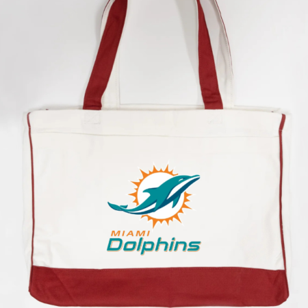 Miami Dolphins Logo Trimmed Tote Bag