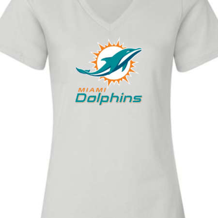 Miami Dolphins Women’s V-Neck T-Shirt | NFL Football Fan Tee