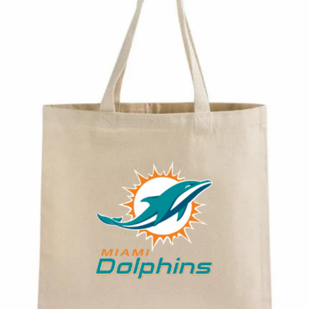 Miami Dolphins Logo Canvas Tote Bag