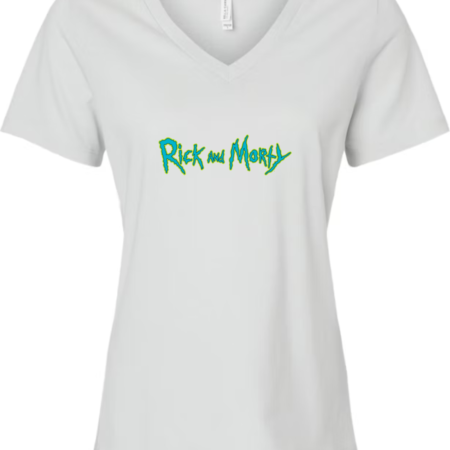 Rick and Morty Women’s V-Neck Tee Funny Cartoon Shirt