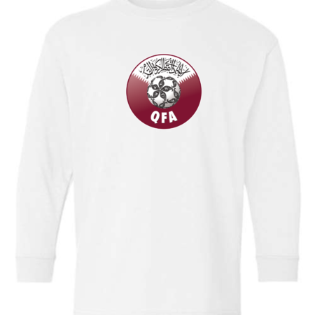 Qatar National Team QFA Logo Youth Long Sleeve T-Shirt