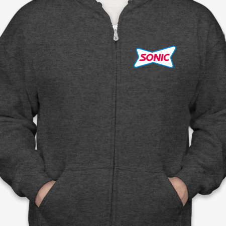 Sonic Drive-In Logo Zip Hoodie Unisex Full Zip for Men and Women