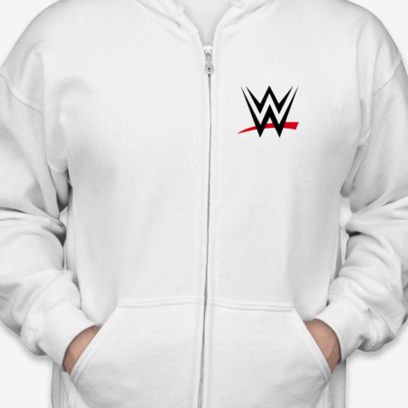 WWE Logo Zip Hoodie Unisex Full Zip for Men and Women