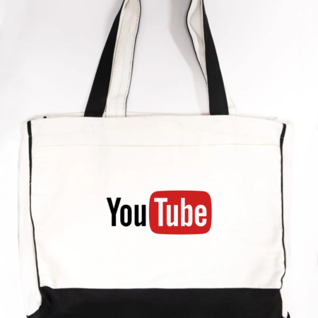 YouTube Logo Trimmed Tote Bag